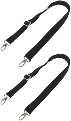 CARRY ALL BEFORE ONE ワンタッチバックル 作業ベルト ショルダーストラップ 2個セット 作業用 業務用 ポーチ用 ウエストポーチ用 ナースポーチ用 付け替え用 予備 交換用(ショルダーx2/ブラック)