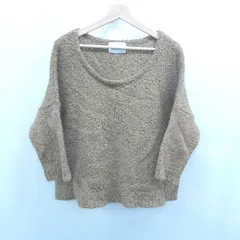 ◇ ⊇ URBAN RESEARCH DOORS アーバンリサーチ 無地 長袖 丸首ニットセーター サイズ1 ブラウン系 レディース E  【1507030012243】