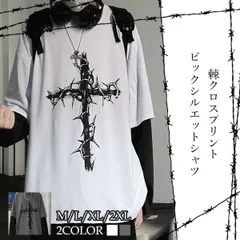 【在庫限り】棘クロスプリント オーバーサイズTシャツ