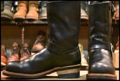 【8D 良品 06年 旧シルエット】レッドウィング 2268 エンジニア 黒 ブラッククローム プルオン スチールトゥ ブーツ redwing HOPESMORE【FE134】のサムネイル
