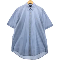古着 ラルフローレン Ralph Lauren BLAKE シアサッカー 半袖 コットン ストライプシャツ メンズM相当/eaa555145