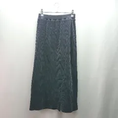 ◇ AuieF<!-利用不可文字-!> コーデュロイ ベロア 厚手 ウエストゴム　冬物 ロング タイト スカート サイズ38 ネイビー レディース E  【1310130016895】