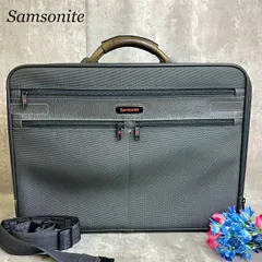 【良品】 Samsonite サムソナイト 2way ビジネスバッグ ブリーフケース ショルダーバッグ マルチポケット A4収納 大容量 キャンバス レザー メンズ グレー 灰色
