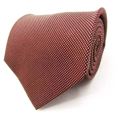 レミュー ブランド ネクタイ シルク ドット柄 メンズ レッド LES MUES  【中古】