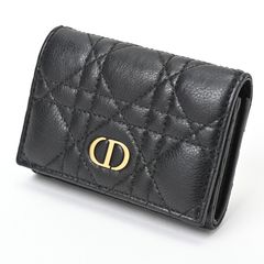 ディオール / DIOR　カロ グリシーヌウォレット　S5132UWHC_M900　カナージュ カーフスキン　ブラック　【中古】 商品番号 S-155697