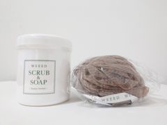 WEEED スクラブ & ソープ グリーンハーバル 500g オリジナル泡立てネット付