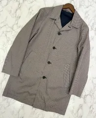 エルメネジルドゼニア Ermenegildo Zegna チェック柄 コットン コート ミドル丈 ネイビー×レッド×ホワイト  Sのサムネイル