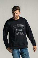未使用　RESOUND CLOTHING COLLEGE VELOURS FLEECE DORP TRAINER / カレッジロゴ 裏起毛 ルーズトレーナー ブラック　サイズ2　定価22000