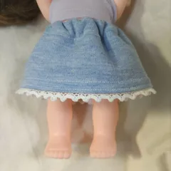 お人形の裾レース付ニットスカート【水色】1128010MS