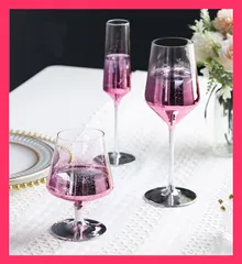 骨董希少金赤ガラス乳白色ライン薄はりゴブレットワイングラス