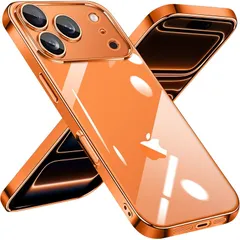 【新品】 iPhone 17 Pro Max 用 ケース クリア 耐衝撃 iphone17pro max 用 カバー 軽量 薄型 TPU アイフォン 17ProMax 用 スマホケース ワイヤレス充電対応 擦り傷防止 落下防止 ストラップホール付き メッキ 1