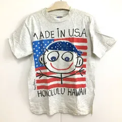 Danny First ダニーファースト プリントTシャツ 半袖 Mサイズ グレー 90s ヴィンテージ USA製 古着 25c菊E