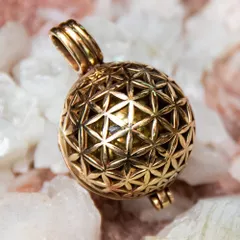 エスニック文様のガムランボール ペンダントトップ - 生命の花 / ガムランボール ガムラン ネックレス インド　アクセのサムネイル