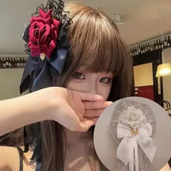 ハロウィン 髪飾り ヘッドドレス ヘアアクセサリー 黒 白 薔薇 リボン ロリータ ゴスロリ 地雷系 コスプレ 仮装 衣装 写真映え SNS 映え かわいい 可愛い おしゃれ イベント ダンス 文化祭 推し活 痛バ 小道具 レディース 子供 キッズ 大人 仮装