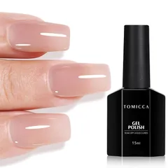 TOMICCA ジェルネイル シアーカラージェル 単色 透明感ある 15ml UV/LED対応 初心者＆プロ適用 ポリッシュタイプ セルフネイル（グレーピンク）