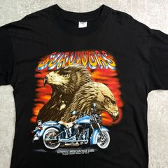 90年代 USA製 SURVIVORS モーターサイクル イーグル プリントTシャツ メンズXL 