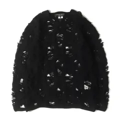 【新品同様】COMME des GARCONS HOMME PLUS コムデギャルソン オムプリュス ニット サイズ:L / 24AW ウール 縮絨 カスレ ニット (PN-N014) / ブラック 黒 / トップス セーター【メンズ】【中古】