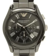 美品 エンポリオアルマーニ 腕時計 AR-1400 クオーツ ブラック メンズ Emporio Armani