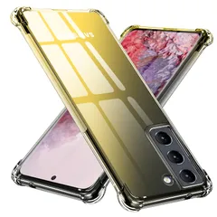 TMUJWS Galaxy S21 5Gケース シリコン クリア グラデーション ソフトケース 薄型 軽量 SC-51B ケース/ SCG09 ケース 耐衝撃 全面保護 tpu 四隅空気衝突防止 レンズ保護 擦り傷防止 ストラップホール付き サムスン ギャラク