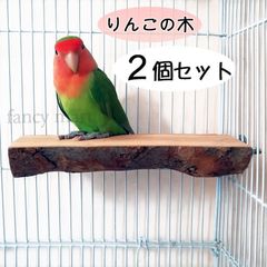 鳥 止まり木 2個セット ステージ 鳥用止まり木 階段 遊び場 天然木 リンゴの木 大きめ 半円 インコ オウム カナリヤ 文鳥 鳥用 木製