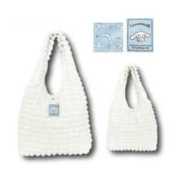 ☆ シナモロール ☆ キャラクター POPトートバッグ キャラクター トートバッグ トートバック トート 手提げ POP ワッペン ボタン ポケット ポコポコ マグネットボタン かわいい サンリオ sanrio お出かけ レジャー 旅行