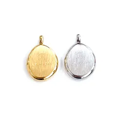 選べる2色！オーバルメッセージペンダントトップ｜サージカルステンレス製【enp42】