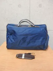 【美品】ボストンバッグ ショルダーバッグ 旅行バッグ 2WAY 大きめ 大容量  無地 ブルー ネイビー
