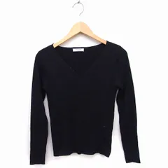 フリークスストア FREAKS STORE リブ ニット セーター 長袖 Vネック 無地 F キャメル 茶 /FT44