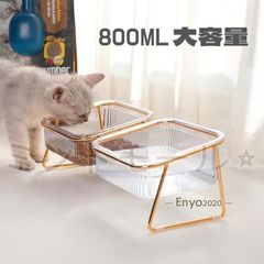 新品ペットボウル フードボウル フードボール 食水 ペット用食器 スタンド付き 傾斜 グラス製 ボール エサ入れ 皿 餌皿 餌入れ 水入れ 犬用 猫