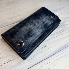【トラッカーウォレット ロング 3層】 TALON ブライドルレザー シルバー