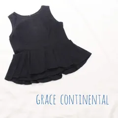 ダイアグラム　グレースコンチネンタル　ノースリーブブラウス　ネイビー　フリル