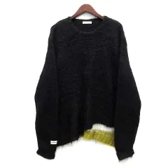 UNDERCOVER2019AW黒ケーブルニットドッキング ダウンパネル