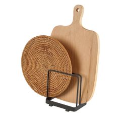 新品 VECELO まな板スタンド まな板立て 12cmx12cm x 21.5cm まな板ラック 包丁スタンド まな板オーガナイザー キッチン 鍋 滑り止め付き ブラック
