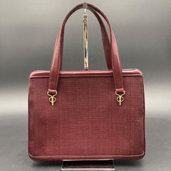 美品】Beverly ビバリー ホースヘア ハンドバッグ 本革 バーガンディ 