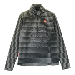 サイズ：M LE COQ GOLF ルコックゴルフ  ハーフジップ長袖Tシャツ ボーダー柄 ブラック系 [240101387909]# ゴルフウェア レディース ストスト