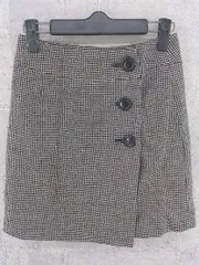 ◇ ef-de エフデ 千鳥柄 ミニ 台形 スカート 7 ブラック *  【1002799788199】