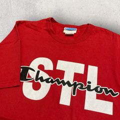US古着 Champion チャンピオン ワンポイント STL Tシャツ S レッド