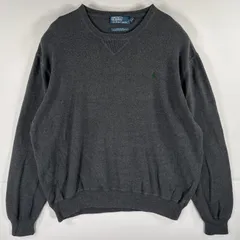 古着 90's/90年代 ポロバイラルフローレン Polo by Ralph Lauren スウェット クルーネック ワンポイント 肉厚 大きいサイズ XXL  ダークグレー メンズ
