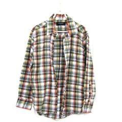 F-0061　VERA VALENTINO　チェック柄　ロングシャツ　Lサイズ