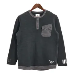 adidas アディダス ヘンリーネック 長袖サーマルＴシャツ ブラック (メンズ M) 中古 古着 T3913