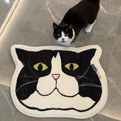 手洗い可能 汚れに強く 防水加工が施された かわいい猫柄の滑り止め付きポリエステル製ラグ リビング 玄関 洗濯室 ダイニングエリア バスルーム 寝室 キッチン ホームデコレーションカーペットにxiaokb217