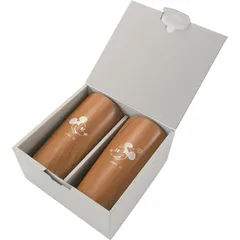 【新着商品】ヤクセル ディズニー 木目 真空タンブラーセット MB (ミッキー&ミニー) 440ml 1