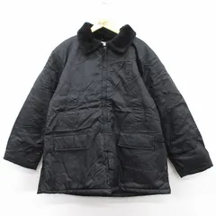 XL/古着 長袖 ナイロン ジャケット メンズ 80s 襟ボア 大きいサイズ ロング丈 黒 ブラック 25jan23 中古 アウター