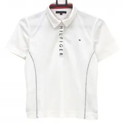 【超美品】トミーヒルフィガーゴルフ 半袖ポロシャツ 白×ネイビー 前立てロゴ レディース M ゴルフウェア Tommy Hilfiger Golf