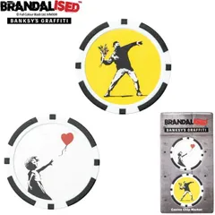 Banksy バンクシー ゴルフ BABM-02 カジノマーカー（マーカー2枚組）【Balloon Girl/Panda Guns】【Flower Bomber/The Judo のサムネイル