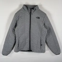 古着 ザ・ノースフェイス THE NORTH FACE ナイロンジャケット 中綿 ブルゾン フルジップ ワンポイントロゴ M  ライトグレー レディース