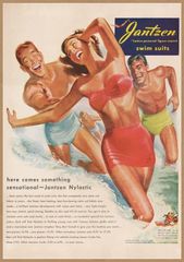 Jantzen swim suits レトロミニポスター B5サイズ ◆ 複製広告 ジャンセン ブランド ファッション 水着 USAD5-507