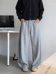 ロングパンツ メンズ ボトムス スウェットパンツ ロング丈 ワイドパンツ カジュアル ゆったり ポケット付き カジュアル シンプル おしゃれ 通学 通勤 お洒落 大人 無地 パンツ かっこいい ファッ