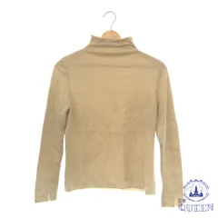 ☆美品☆ トップス ニット セーター ハイネック レディース 長袖 重ね着 ベージュ M ウール 901-343 送料無料