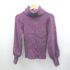 ◇ ⊇ プロポーション 大人　雰囲気系 長袖 リブタートルネックニット サイズS パープル系 レディース E  【1507080012330】